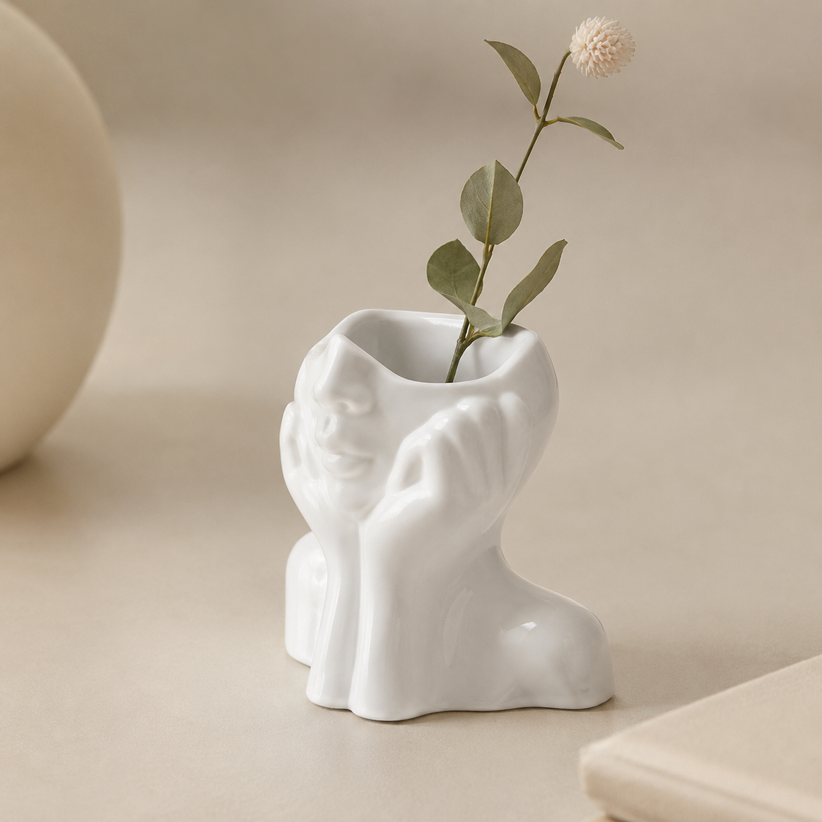 Vaso Decorativo Nórdico Figura Feminina de Plástico para Plantas – Viorenna