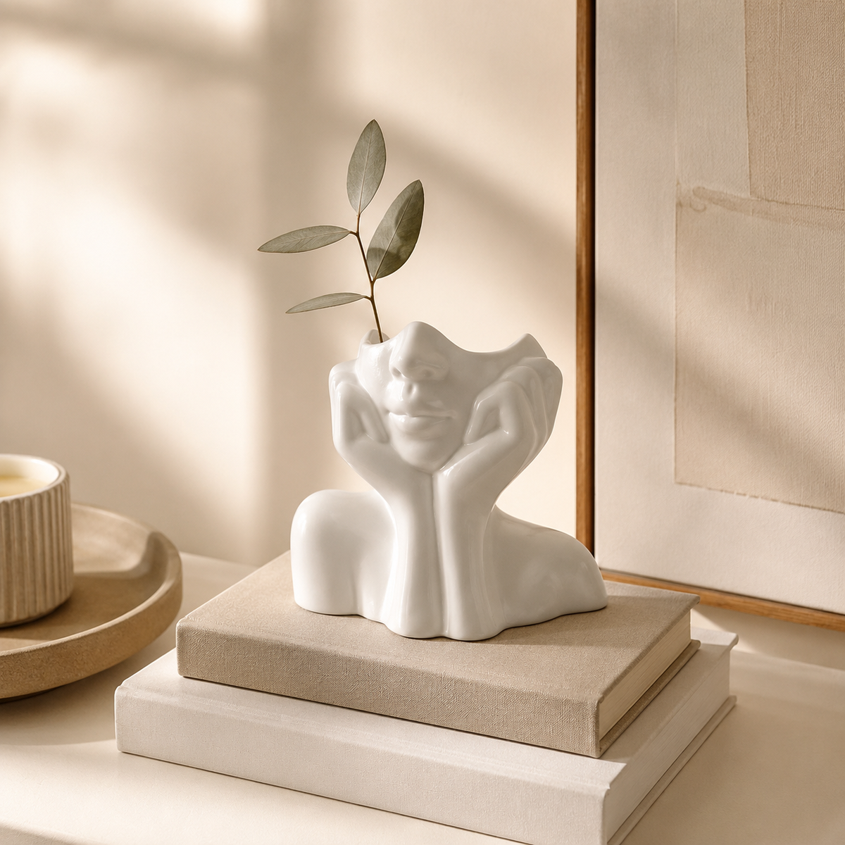 Vaso Decorativo Nórdico Figura Feminina de Plástico para Plantas – Viorenna