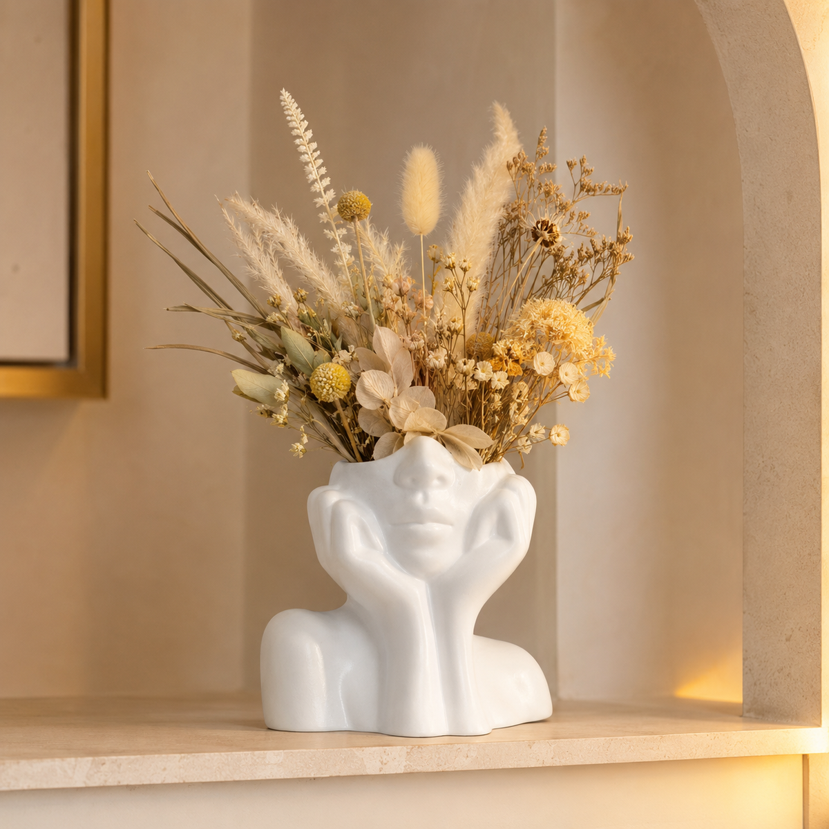 Vaso Decorativo Nórdico Figura Feminina de Plástico para Plantas – Viorenna