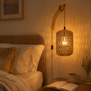 Luminária de Parede em Rattan para Sala e Quarto – Viorenna