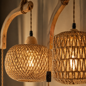 Luminária de Parede em Rattan para Sala e Quarto – Viorenna