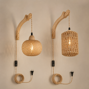 Luminária de Parede em Rattan para Sala e Quarto – Viorenna