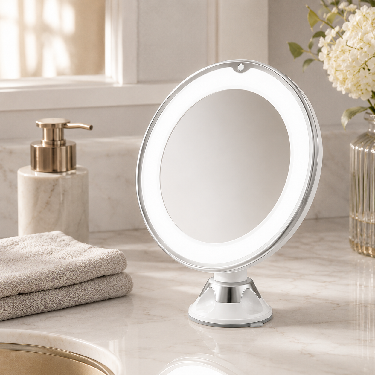 Espelho de Aumento 10x com LED Touch – Viorenna