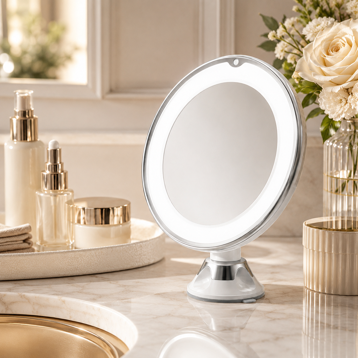 Espelho de Aumento 10x com LED Touch – Viorenna