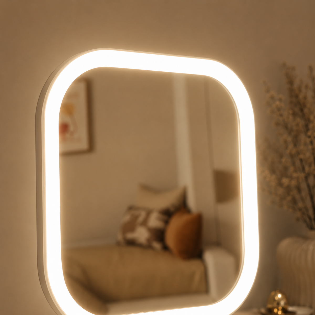 Espelho de Bancada com LED Tricolor Design Moderno – Viorenna