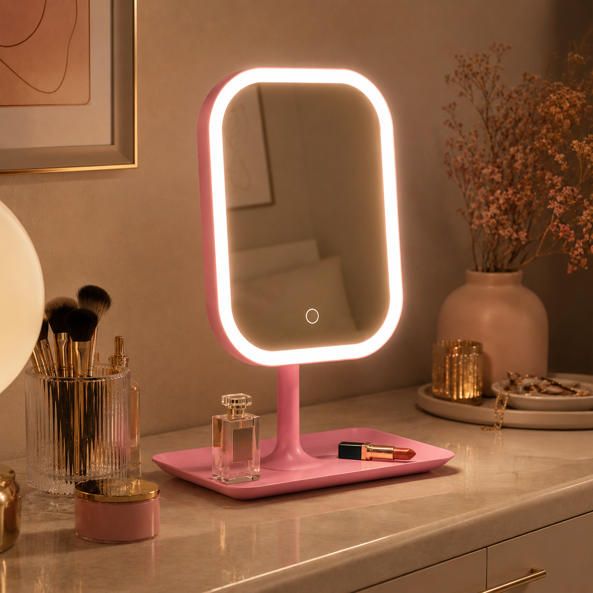 Espelho de Bancada com LED Tricolor Design Moderno – Viorenna