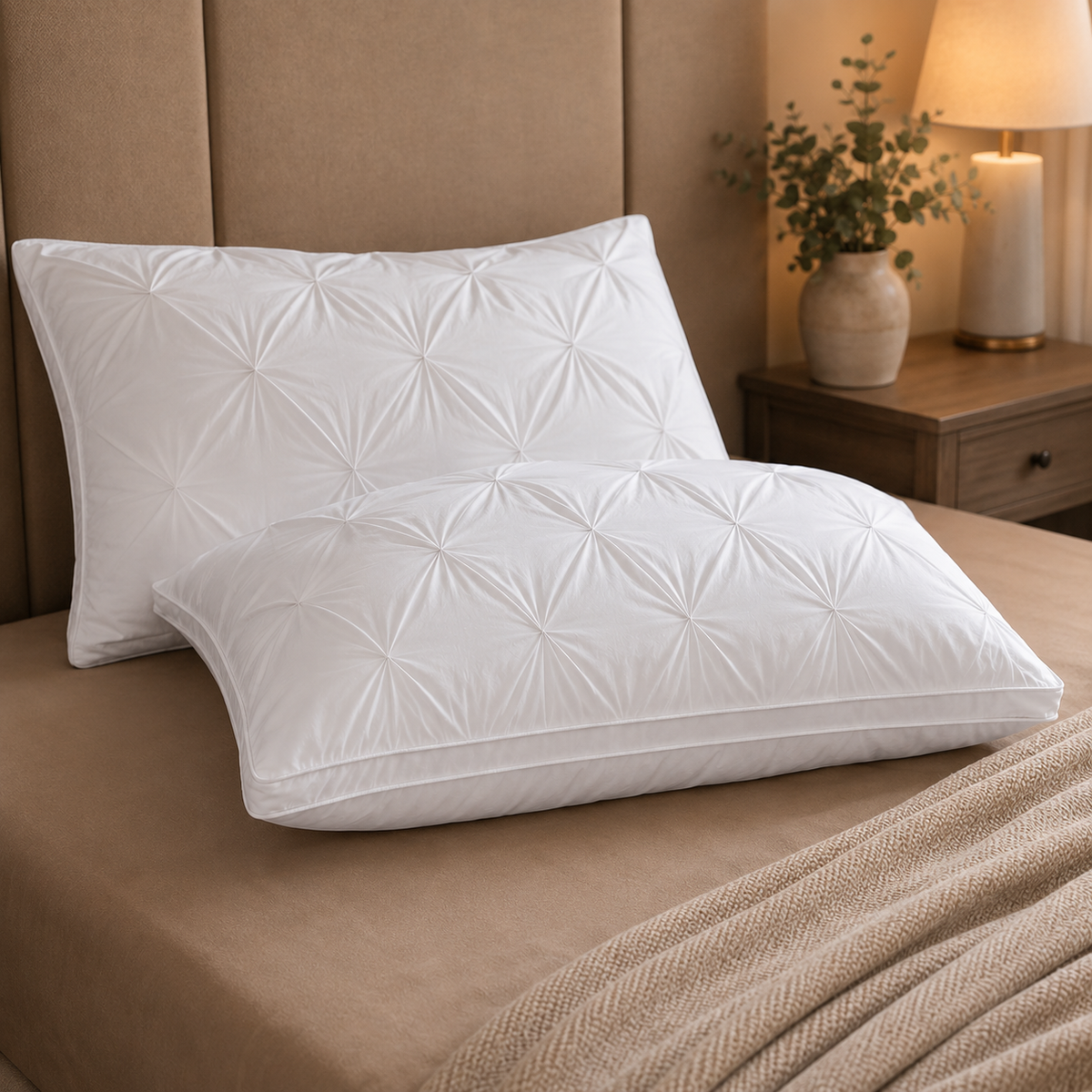 Travesseiro de Plumas para Cama com Toque Hotel – Viorenna