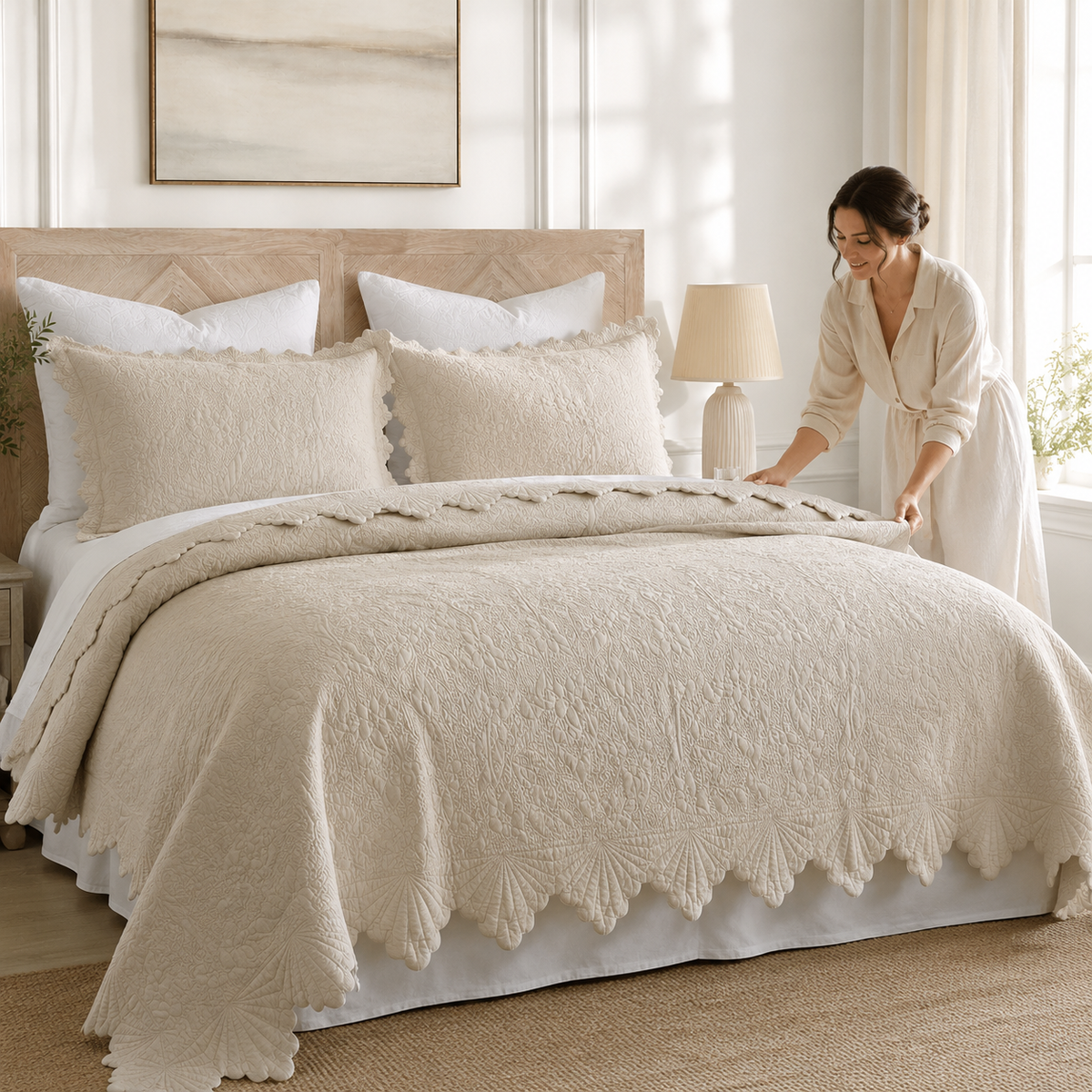 Colcha para Cama Queen Matelada em Algodão – Viorenna