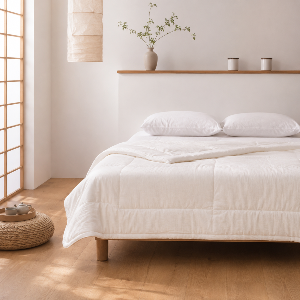 Edredom Branco Acolchoado para Cama – Viorenna