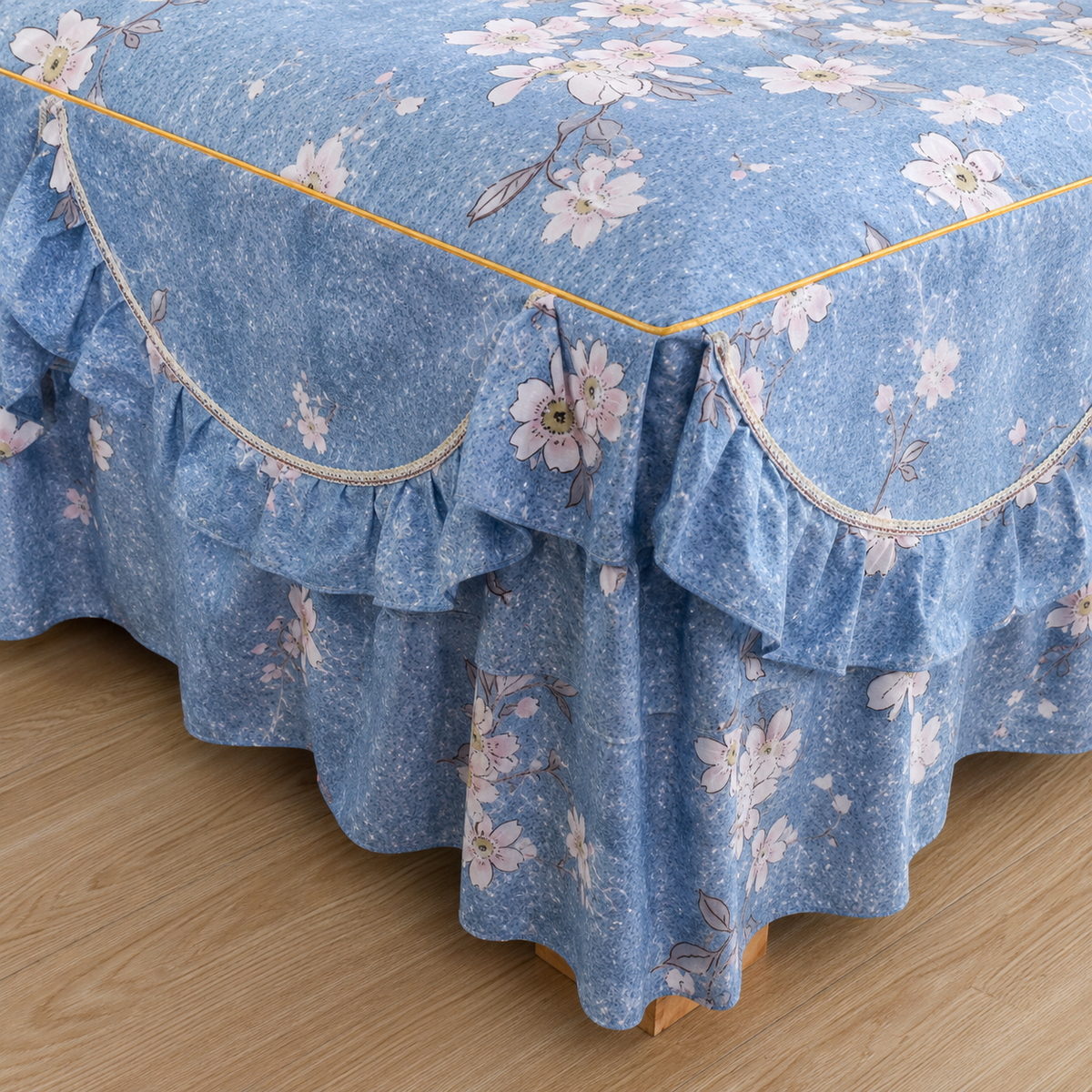 Kit Colcha Floral para Cama Box com Fronhas – Viorenna