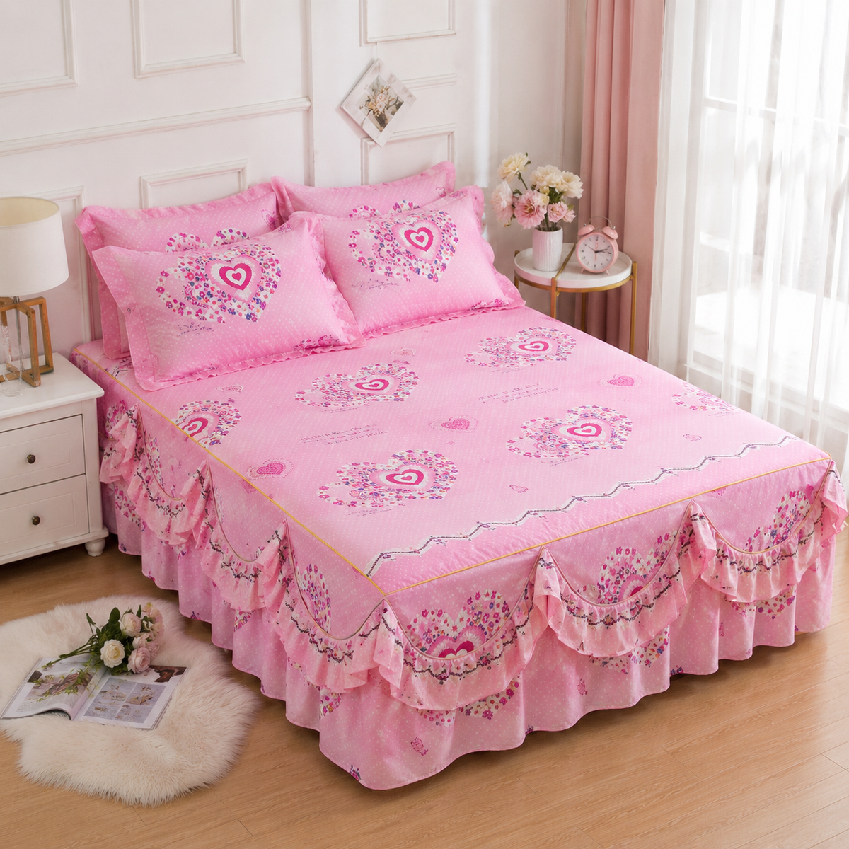 Kit Colcha Floral para Cama Box com Fronhas – Viorenna
