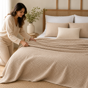 Colcha Waffle para Cama com Textura Aconchegante – Viorenna