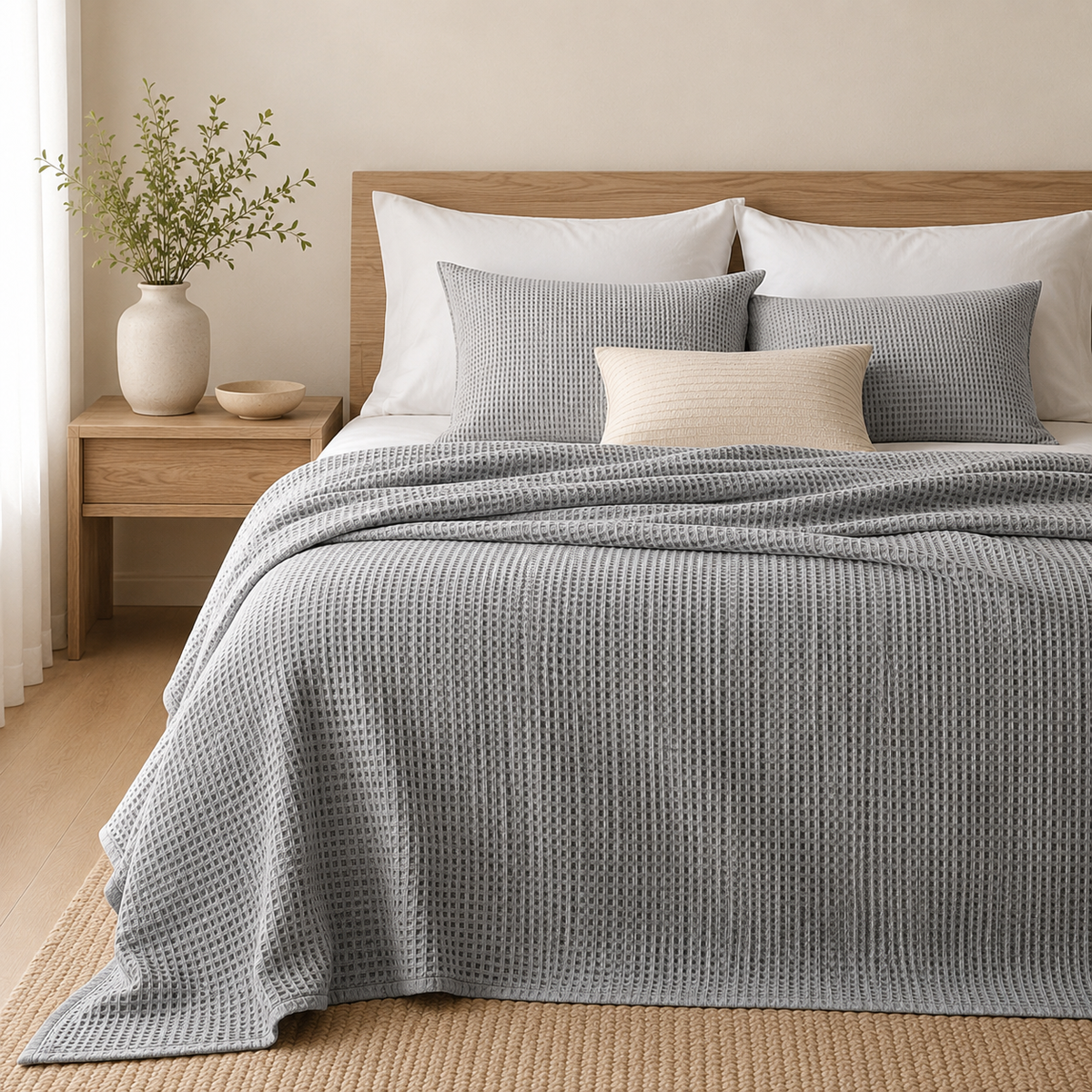 Colcha Waffle para Cama com Textura Aconchegante – Viorenna