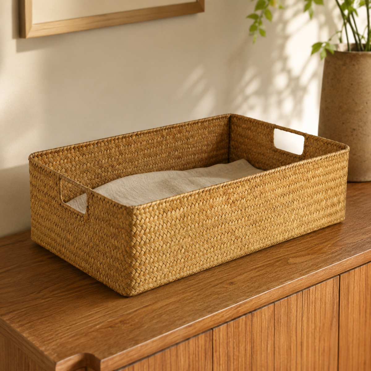 Cesto Decorativo de Fibra Natural para Mesa – Viorenna