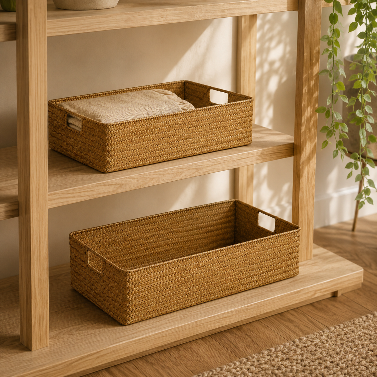 Cesto Decorativo de Fibra Natural para Mesa – Viorenna