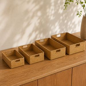 Cesto Decorativo de Fibra Natural para Mesa – Viorenna