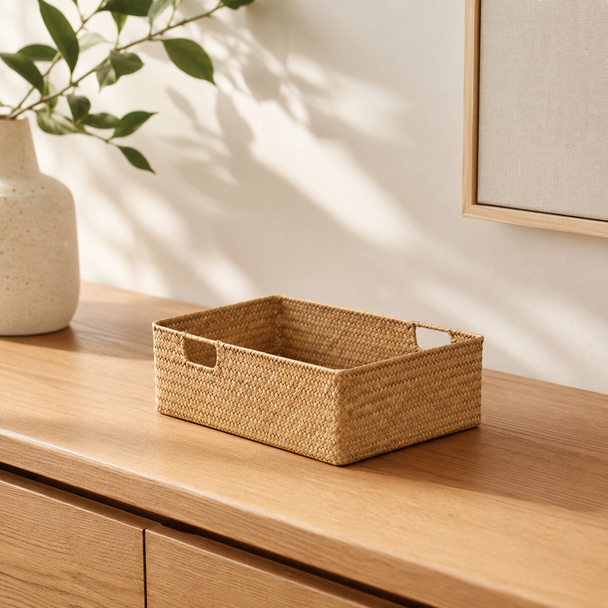 Cesto Decorativo de Fibra Natural para Mesa – Viorenna