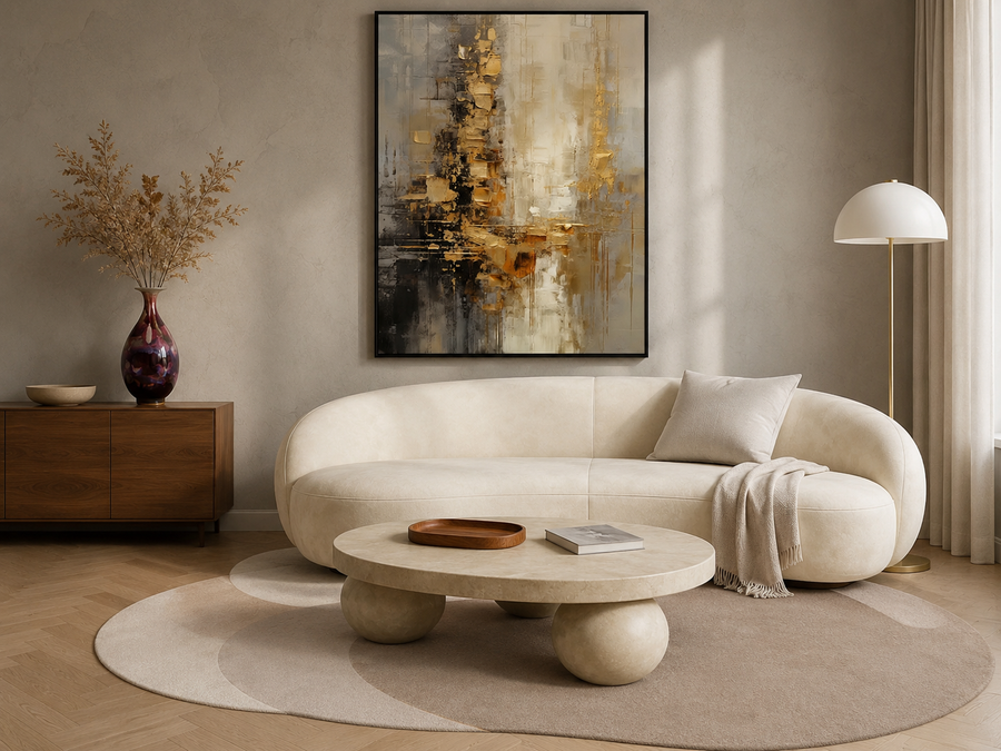 Sala decorada com produtos da Viorenna Maison Decor