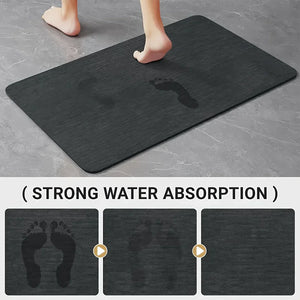 Simple kitchen non-slip floor mat L-shaped corner mat bathroom absorbent foot mat diatom mud printed mat door mat
