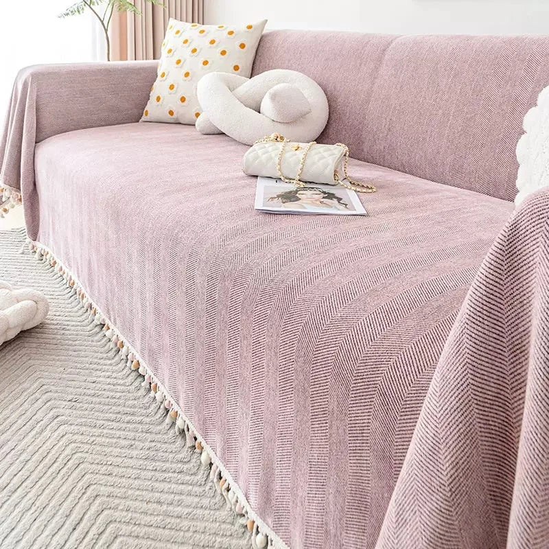 Modern Ticking Stripe Sofa Cover Cloth Four Seasons Universal Sofa Sheet Sofa Mat Couch Home Dust Protection Blanket