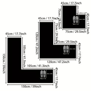 Simple kitchen non-slip floor mat L-shaped corner mat bathroom absorbent foot mat diatom mud printed mat door mat