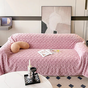 2026 Spring Taffeta Fleece Sofa Blasnket Soft Comfortable Protective Cover for 1-3 Seater Sofas Jacquard Plush Throws Blanket