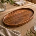 Bandeja Decorativa Oval de Madeira para Mesa Posta em imagem hero premium - Viorenna