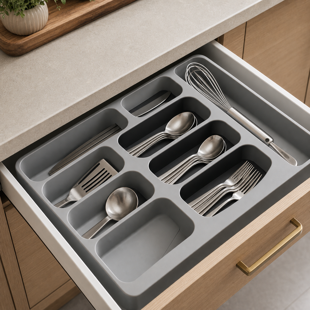 Bandeja Organizadora Multiuso para Talheres em imagem cena complementar premium - Viorenna