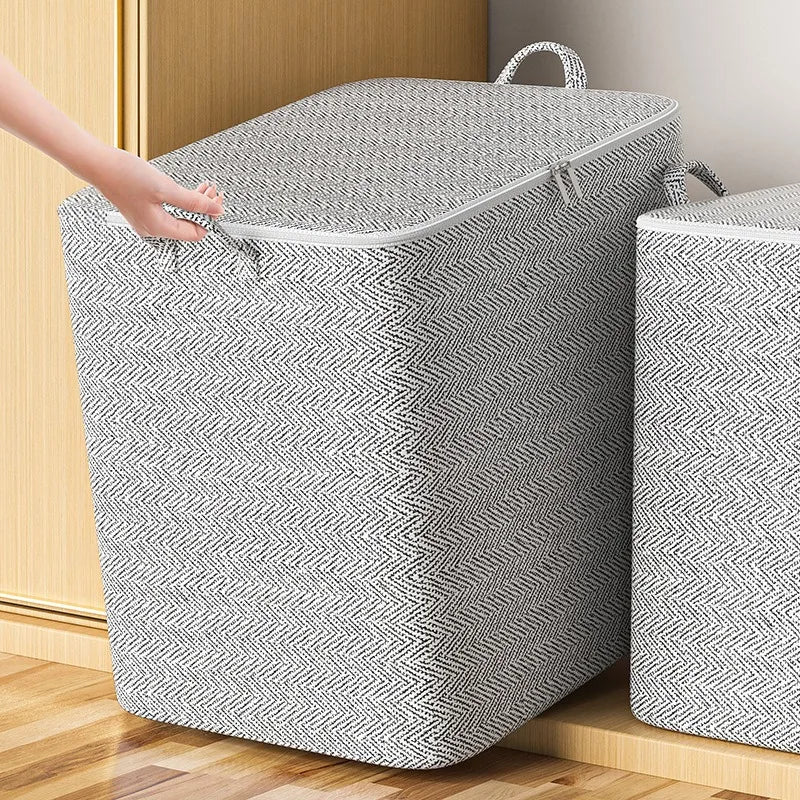 Bolsa Organizadora Grande para Edredons e Cobertores em cama posta