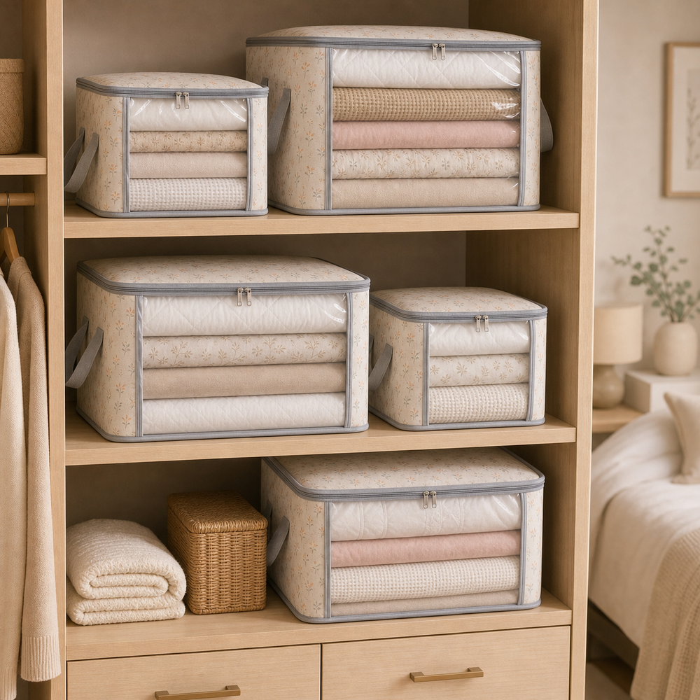 Bolsa Organizadora para Roupas de Cama em imagem cena complementar premium - Viorenna