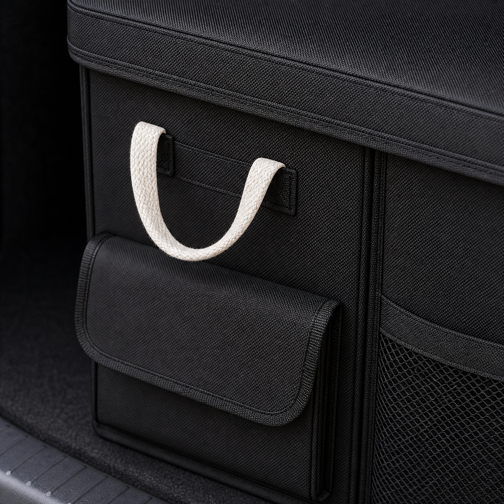 Caixa Organizadora Dobrável para Viagem e Armazenamento em imagem close material premium - Viorenna