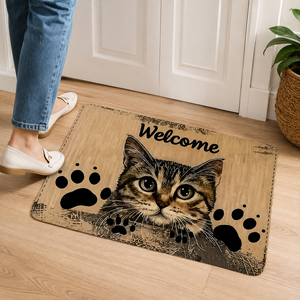 Capacho de Gato Decorativo para Entrada em uso real no ambiente – Viorenna