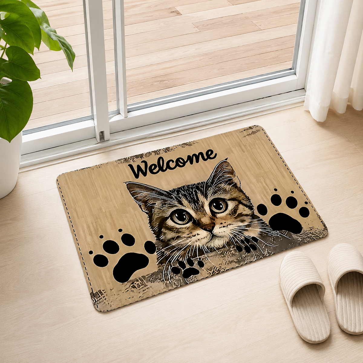 Capacho de Gato Decorativo para Entrada destacando a função principal – Viorenna