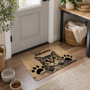 Variante do Capacho de Gato Decorativo para Entrada em contexto de uso – Viorenna