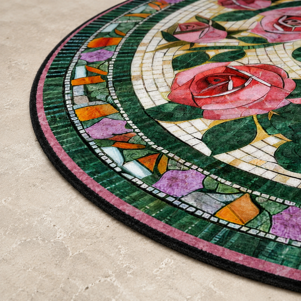 Detalhe de textura e acabamento do Capacho Floral para Entrada e Jardim – Viorenna