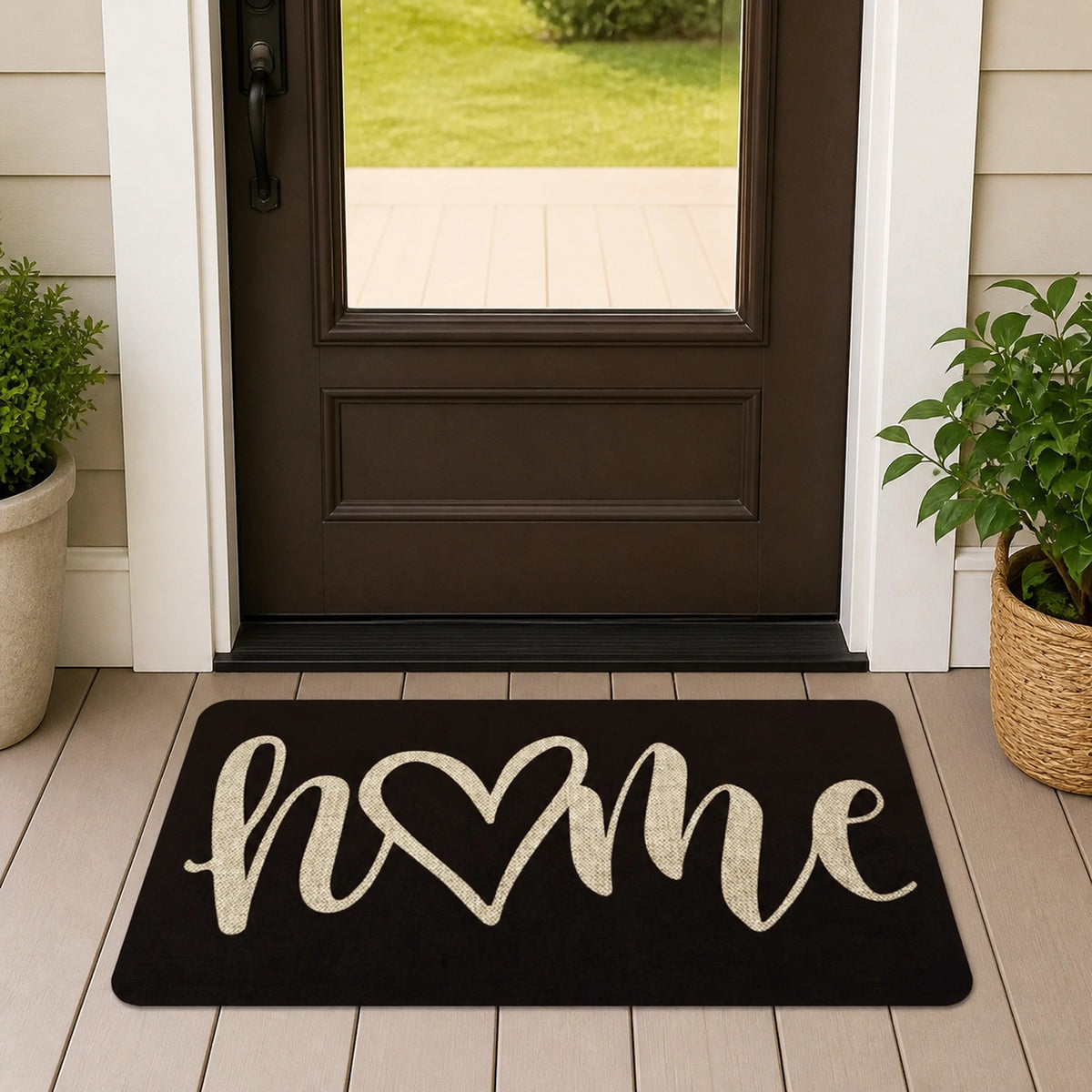 Capacho Home visto com porta e soleira para referência de escala – Viorenna