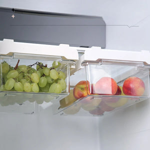 Cesto Retrátil Transparente para Geladeira na galeria do produto