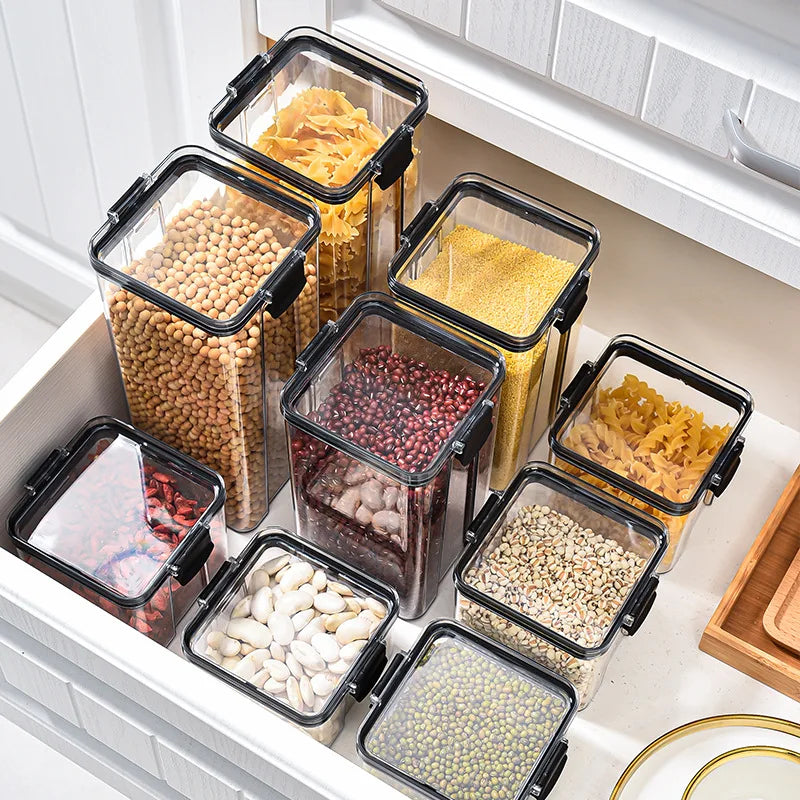 Conjunto de Potes Herméticos para Mantimentos armazenando alimentos