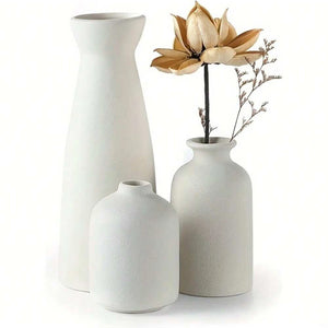 Conjunto de Vasos Decorativos Boho Conjunto de 3 Peças de Cerâmica para Mesa em sala decorada
