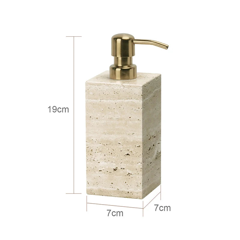 Conjunto para Banheiro Travertino com Bandeja em banheiro ou lavabo