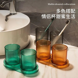 Copo para Banheiro e Porta Escovas com Design Leve em banheiro ou lavabo