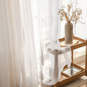 Cortina Voil Transparente Branca para Janela em sala decorada