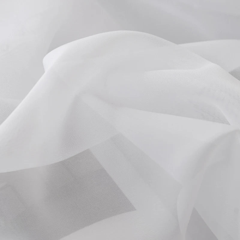 Cortina Voil Transparente Branca para Janela em sala decorada