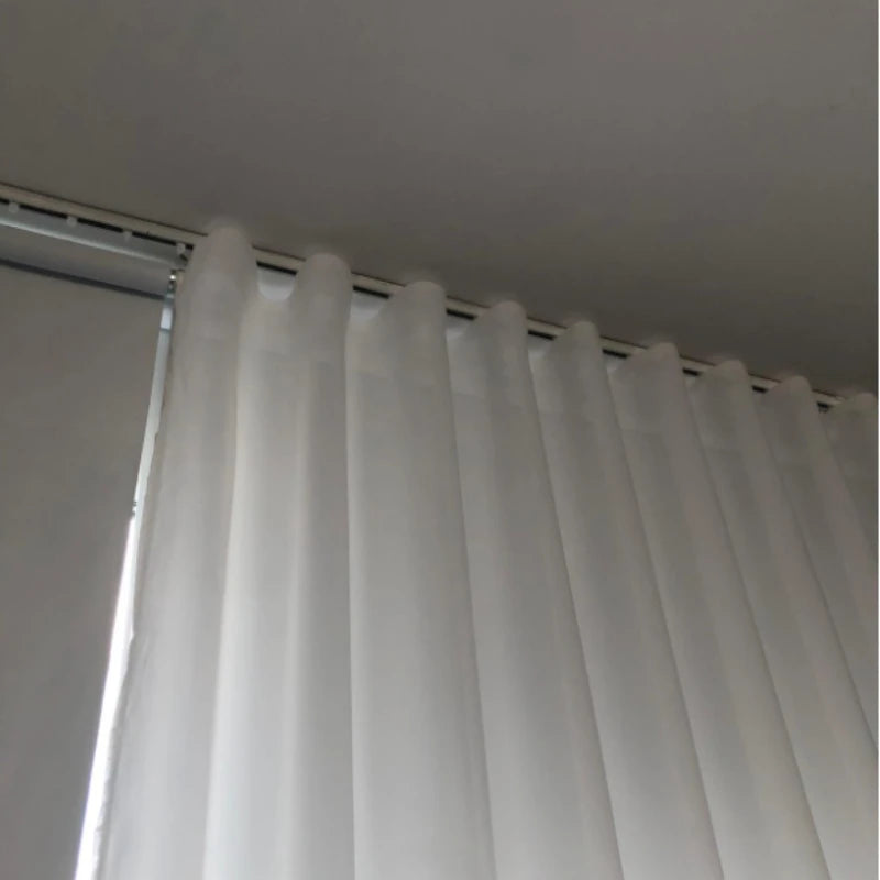 Cortina Voil Wave Sob Medida para Sala com detalhe de textura e acabamento