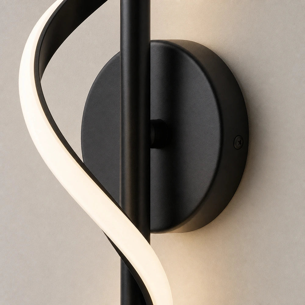 Detalhe da base circular e da fixacao da arandela espiral