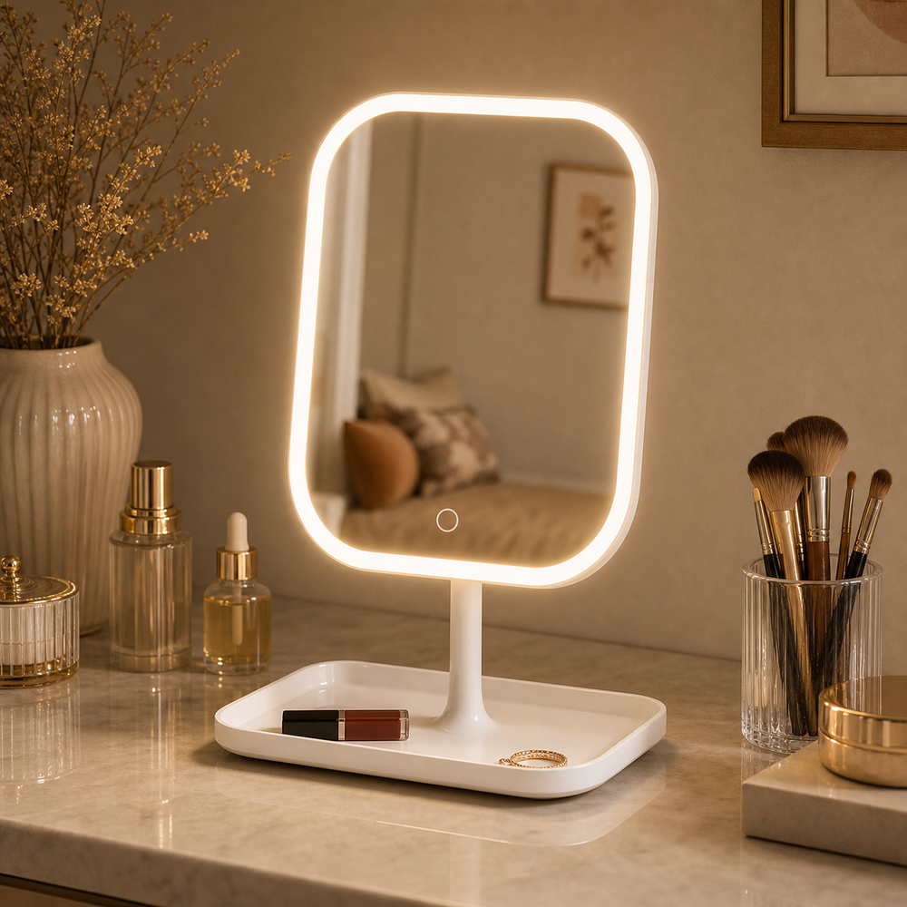 Espelho de Bancada com LED Tricolor Design Moderno em composição principal premium - Viorenna