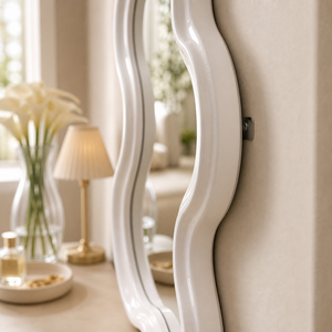 Espelho Decorativo Irregular Moderno para Parede com detalhe funcional do produto - Viorenna