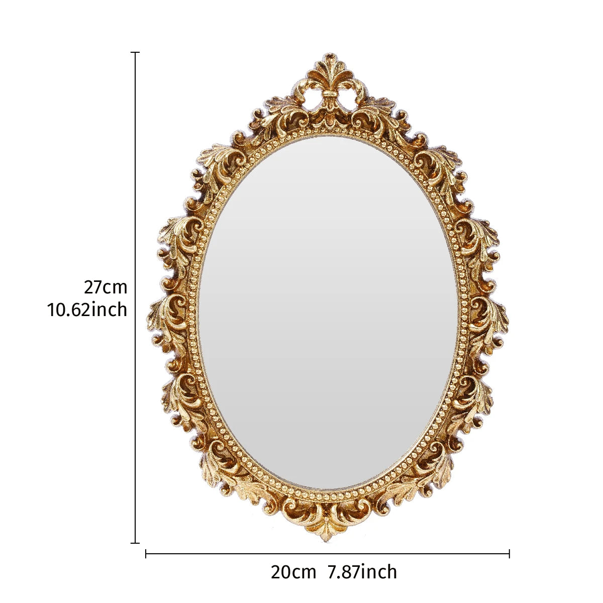 Espelho Decorativo Oval Dourado para Parede em parede decorada
