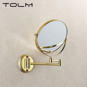 Espelho Dourado de Parede Extensível Dupla Face com detalhe de textura e acabamento