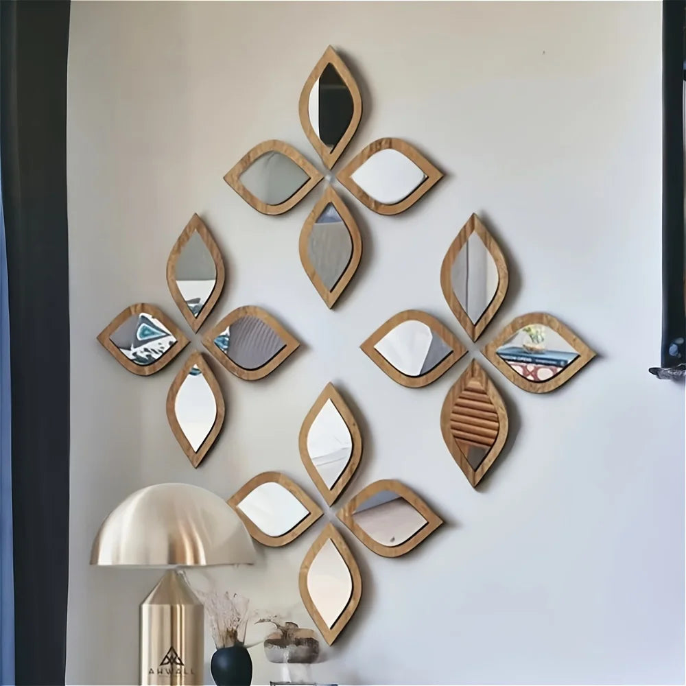 Espelhos Decorativos Boho Gota para Parede em sala decorada